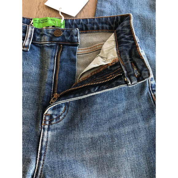 Free People v. Sandrine Rose High Waist Straight Fit Indigo Distressed Jeans- 26 - Picture 5 of 7